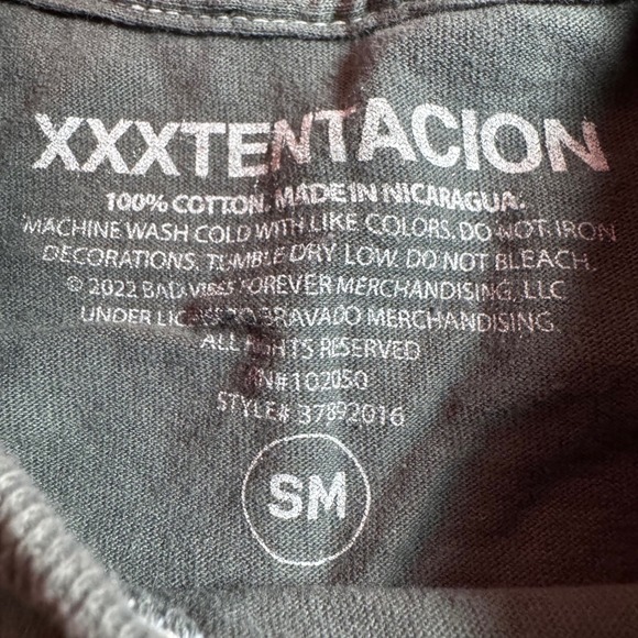 XXXTENTACION Bad Vibes Forever Graphic T-Shirt Gray SM Question Mark - Picture 2 of 7